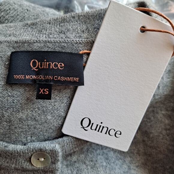 NWT Quince 100% Mongolian Cashmere Cardigan Sweater Heather Grey Womens Size XS - Picture 8 of 12